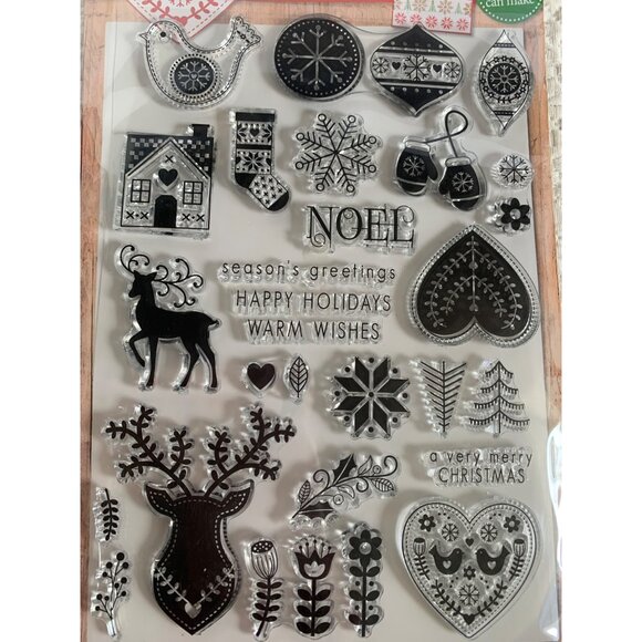 Cardmaking Papercraft Scandi Christmas Stamp Snowflake Embossing Folder - New - Picture 10 of 12
